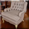 F05. Tufted side chair. Recently reupholstered. 31&rdquo;h x 29&rdquo;w x 30&rdquo;d 